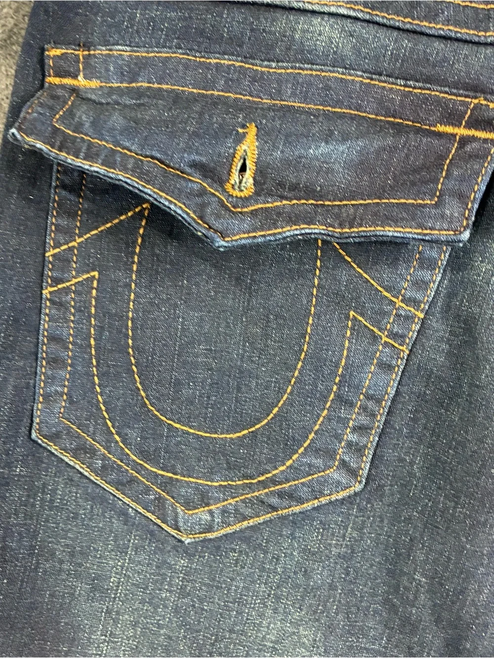 True Religion Ricky Relaxed Straight jeans in a dark indigo wash